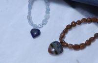 گردنبند جاسپر وآکوامارین باآویز قلبی لاجوردوهفت چاکرا