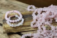 دستبند سنگ اصل رز کوارتز سنگارنگ