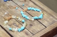 دستبند ترکیب فیروزه و سیترین سنگارنگ