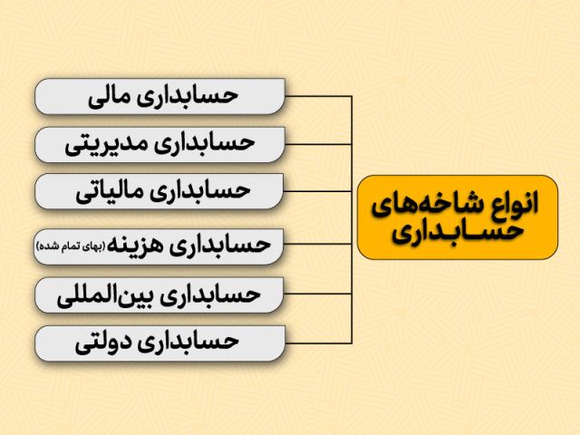 انواع شاخه های حسابداری